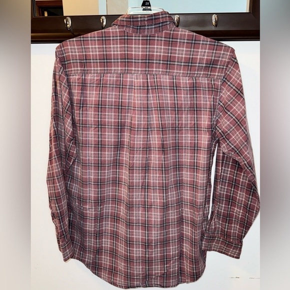 L.L. BEAN Men's Long Sleeve Faded Red Plaid Button Down Shirt Medium - Picture 6 of 7